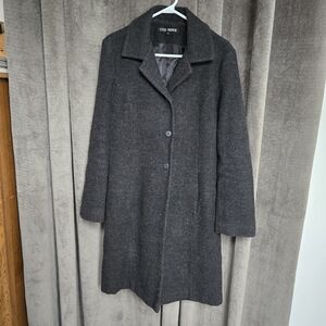 Steve Madden Dark Charcoal Single-Breasted Wool Coat